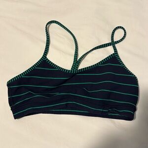 Navy and green stripe flow y bra